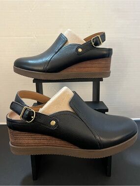 NEW Dansko Sheridan Wedge Mule Women's - Black Waterproof Milled - EUR39/US 8.5